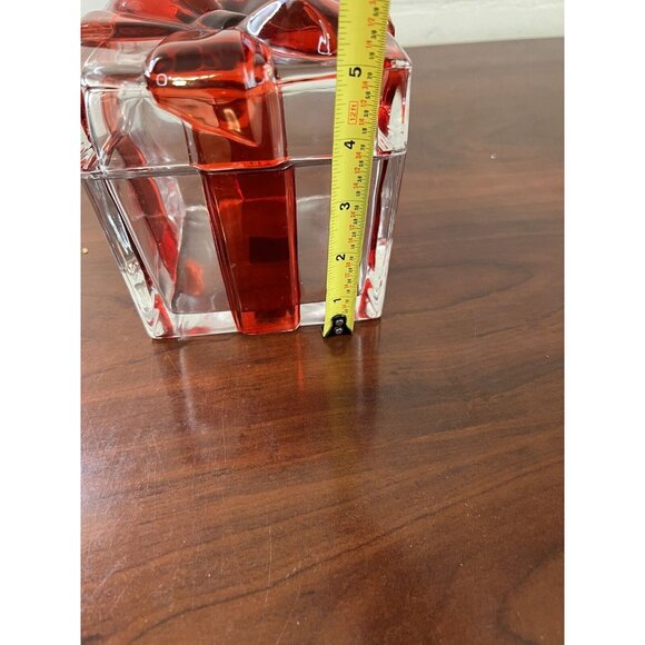 Set Of 2 Circleware Glass Gift Box Presents Holidays Red Green Christmas - Picture 9 of 15